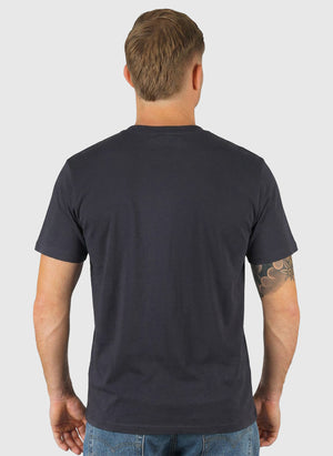 Script Embroidery T-Shirt - Dark Navy/White