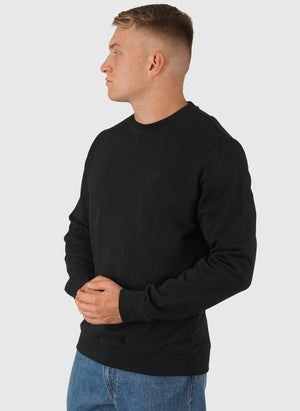 Superfine Crew Neck Sweatshirt - Jet Black