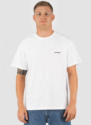 Script Embroidery T-Shirt - White/Black