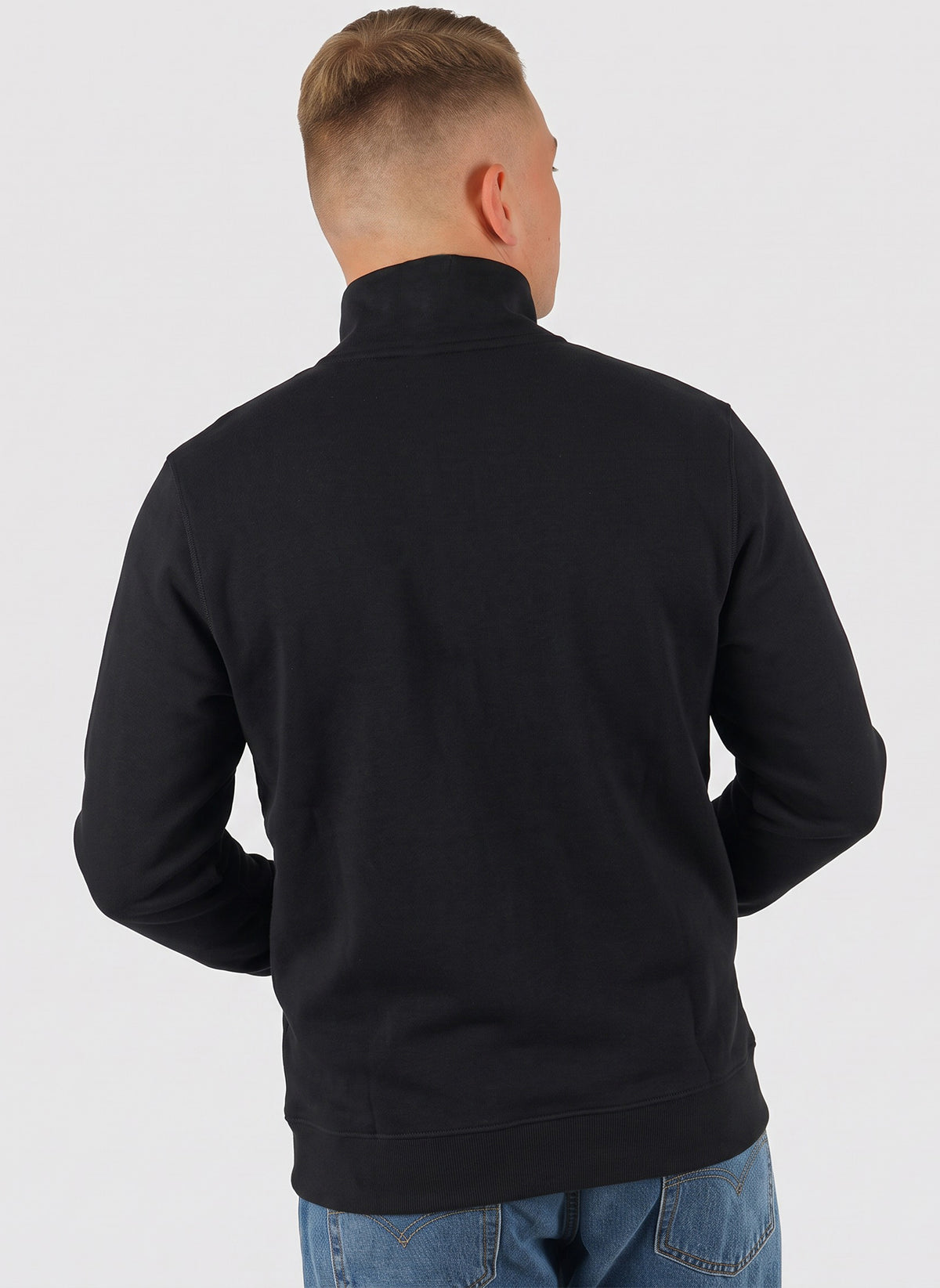 Half Zip Cotton Sweatshirt - Black