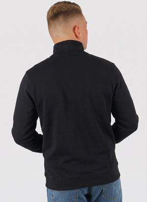 Half Zip Cotton Sweatshirt - Black
