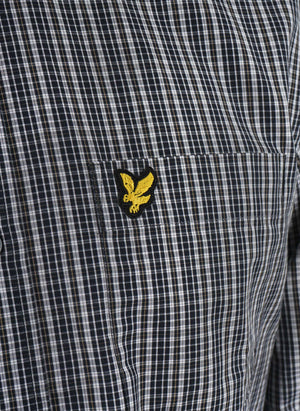 Grid Check Hemd - Dark Navy