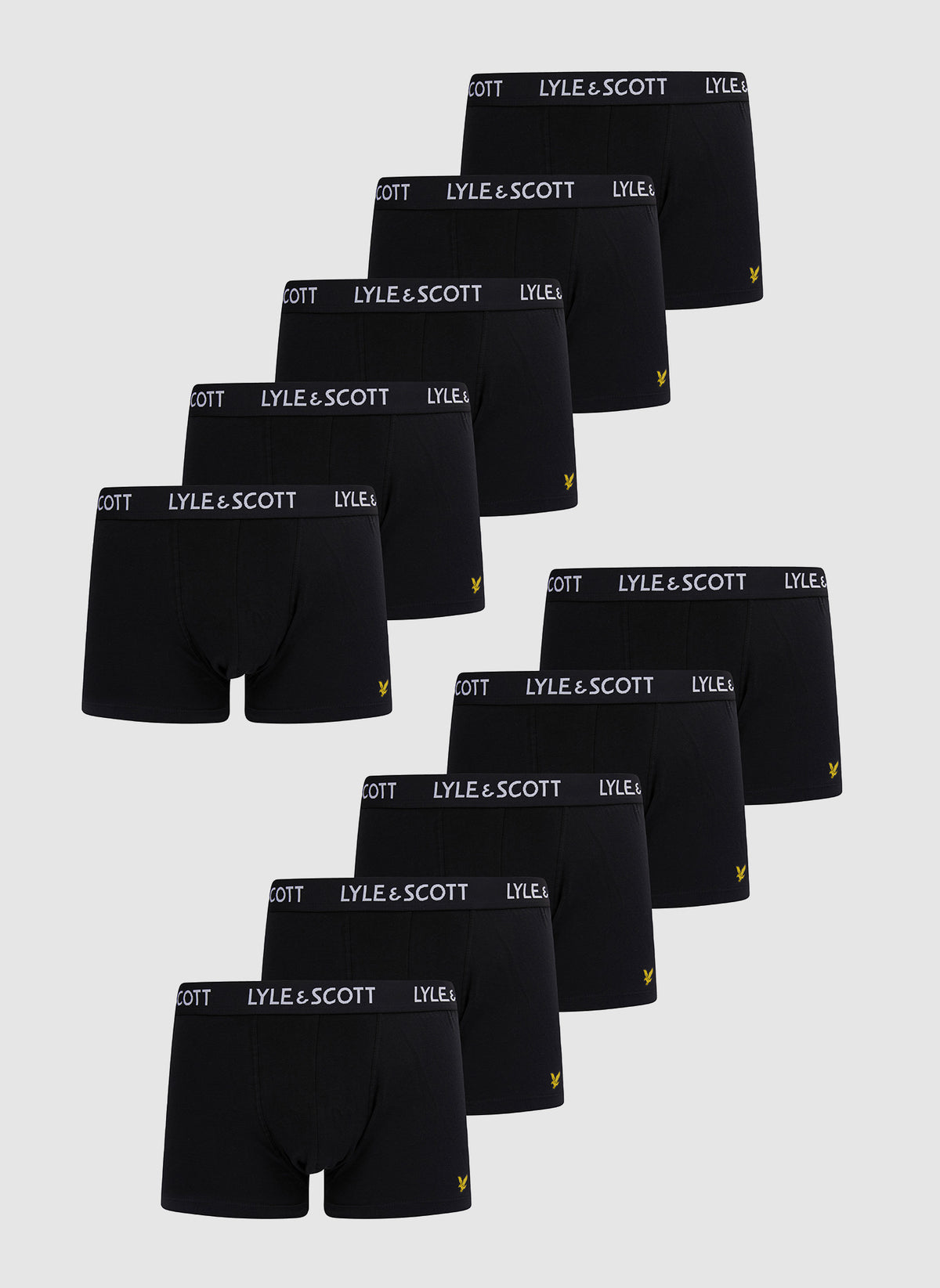 Ten Pack Tyler Trunk - Black Mix Waistband