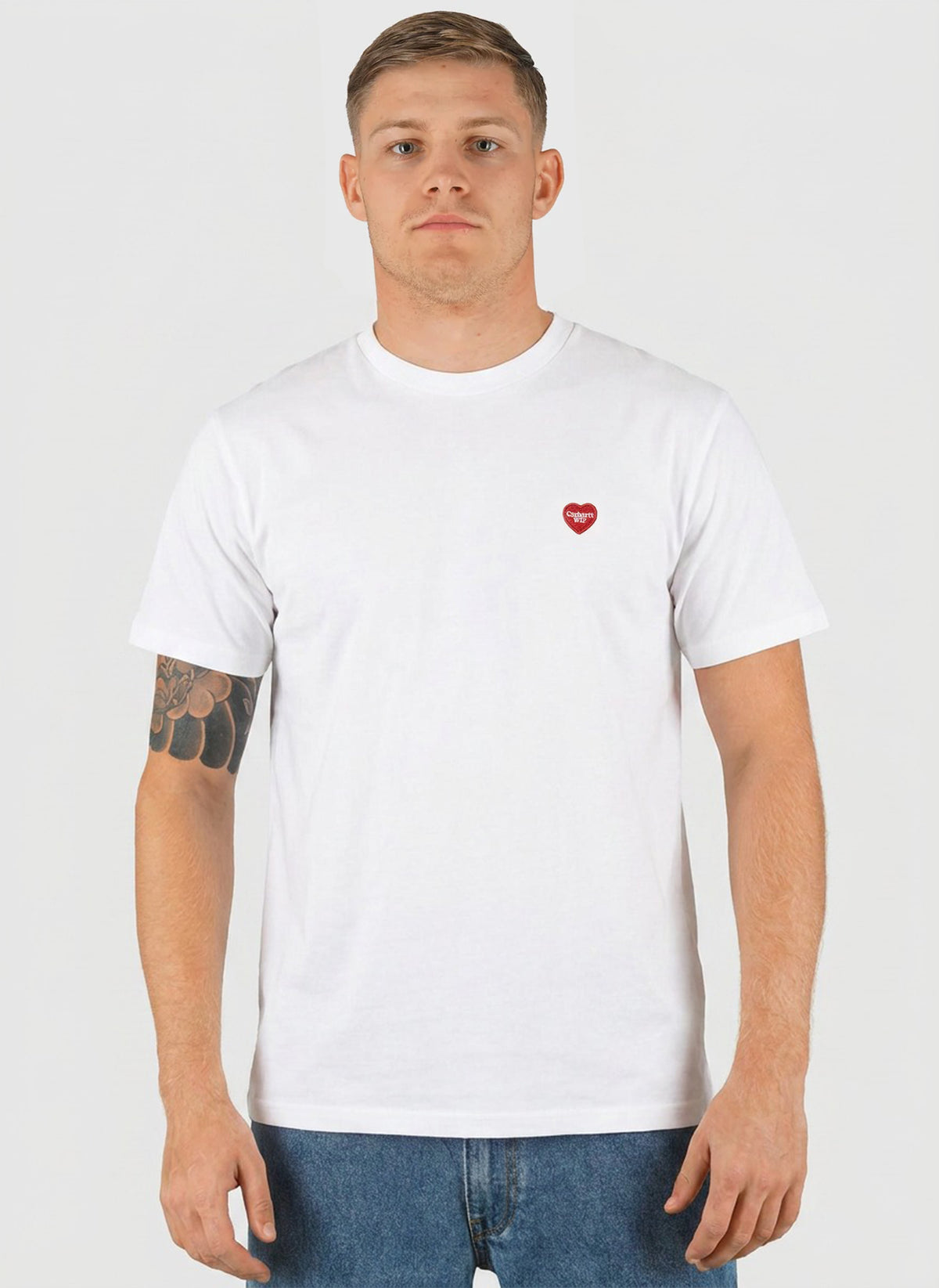 Small Heart T-Shirt - White/Red