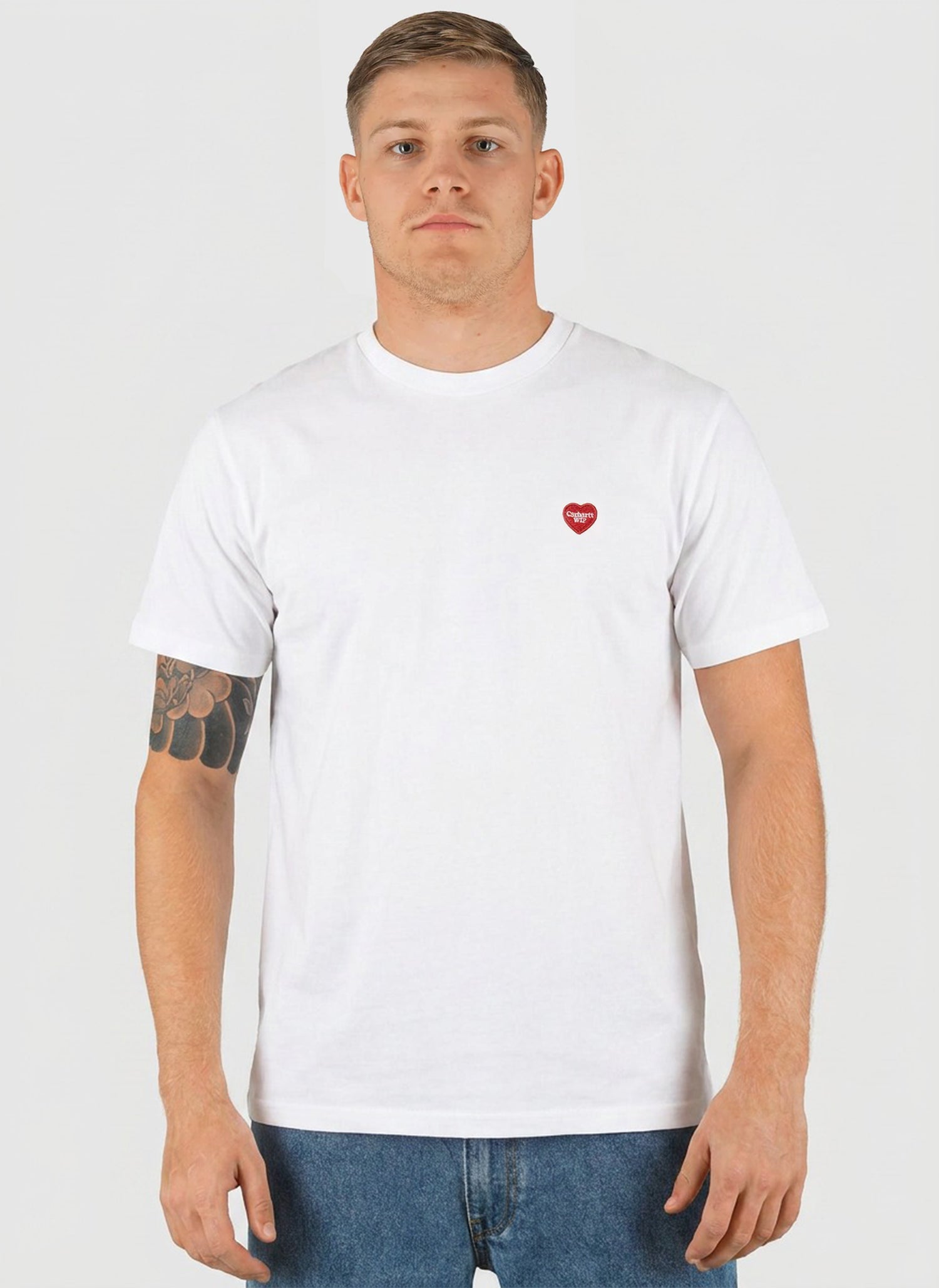 Small Heart T-Shirt - White/Red