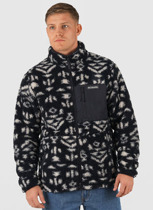 Winter Pass Reversible Fleece - Black Geostripe
