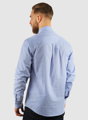 Grid Check Hemd - Chalk Blue