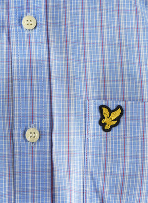 Grid Check Hemd - Chalk Blue