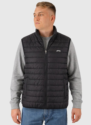 Curved Quilted Weste - Black