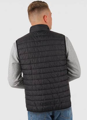 Curved Quilted Weste - Black