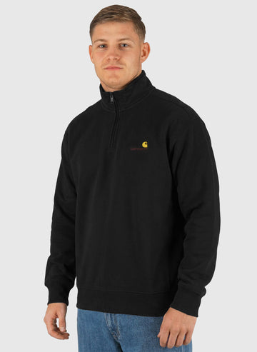 Half Zip American Script Sweatshirt - Black