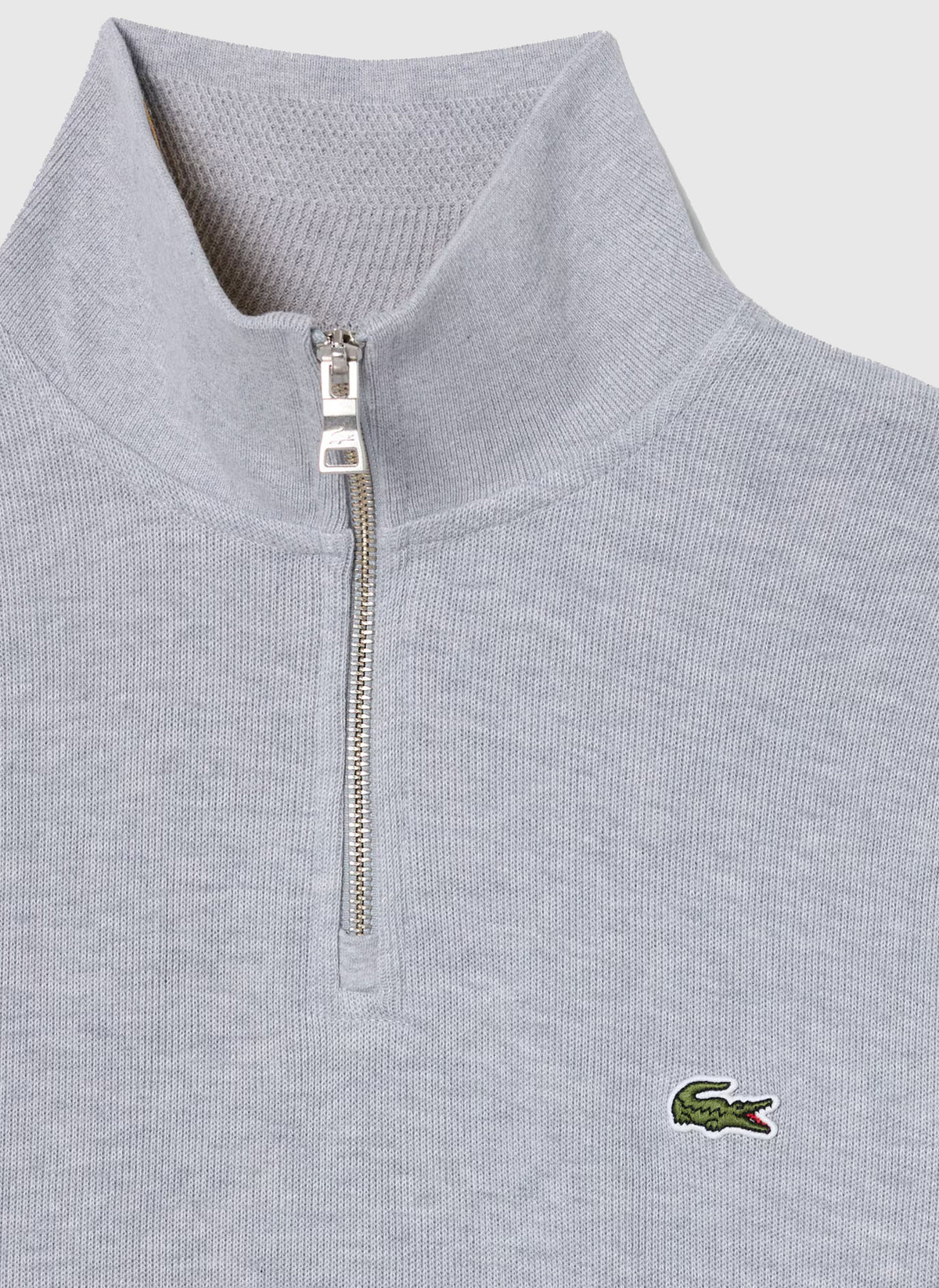 Half Zip Cotton Sweatshirt - Silver Chine