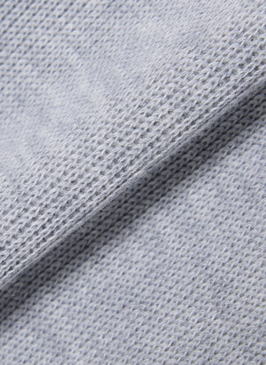 Half Zip Cotton Sweatshirt - Silver Chine