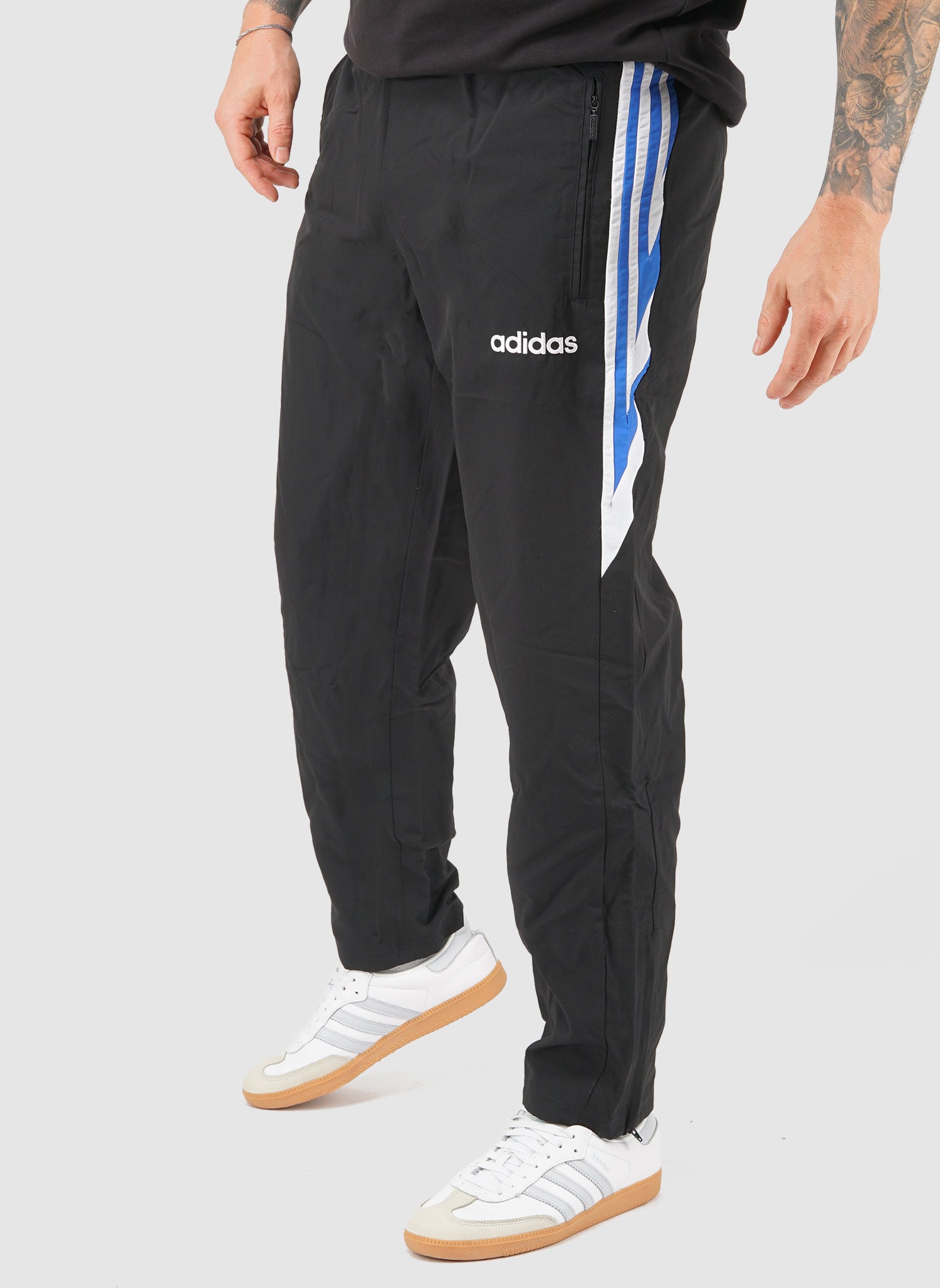 Track Pant - Black/White/Blue
