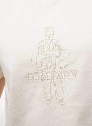 Mercerized  British Sailor Jersey T-Shirt - Gauze White