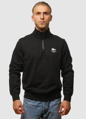 Half Zip Paris Sweatshirt -Black