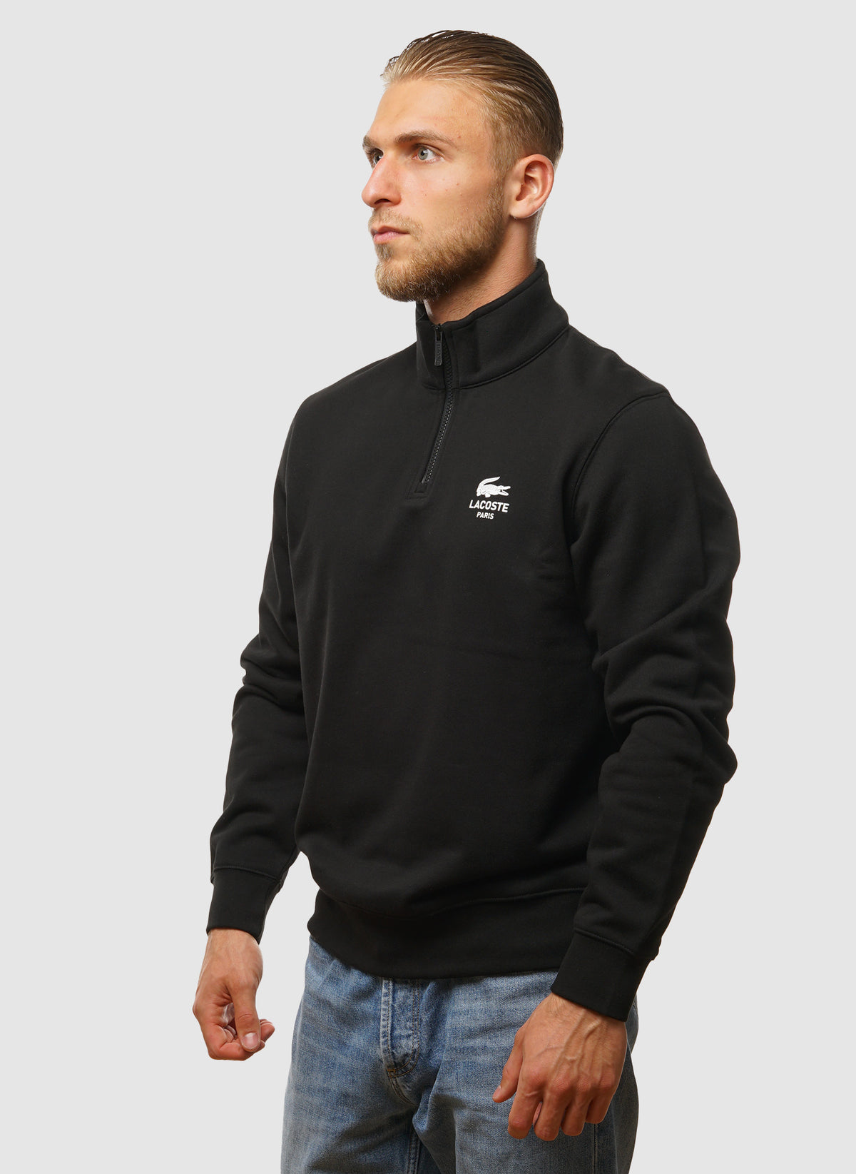 Half Zip Paris Sweatshirt -Black