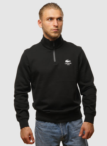Half Zip Paris Sweatshirt -Black