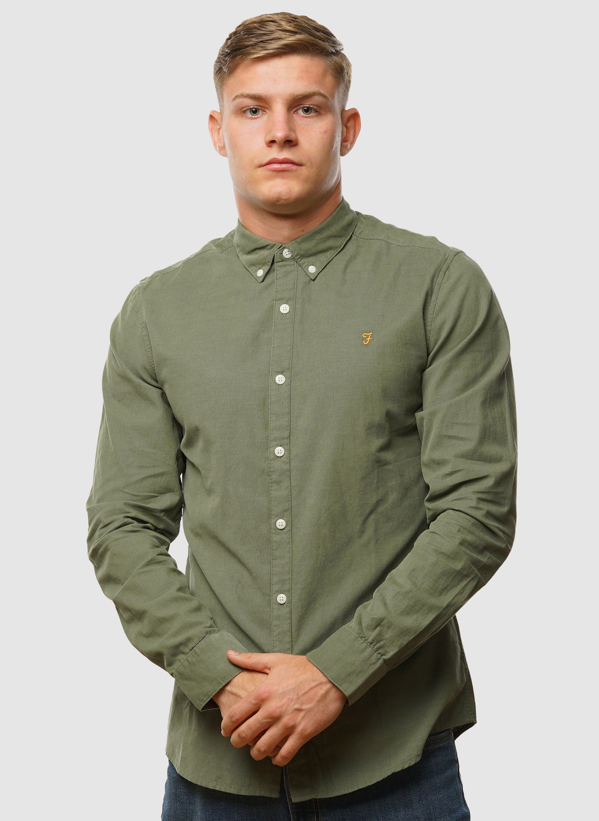 Fontella Cord Hemd  - Tarragon Green