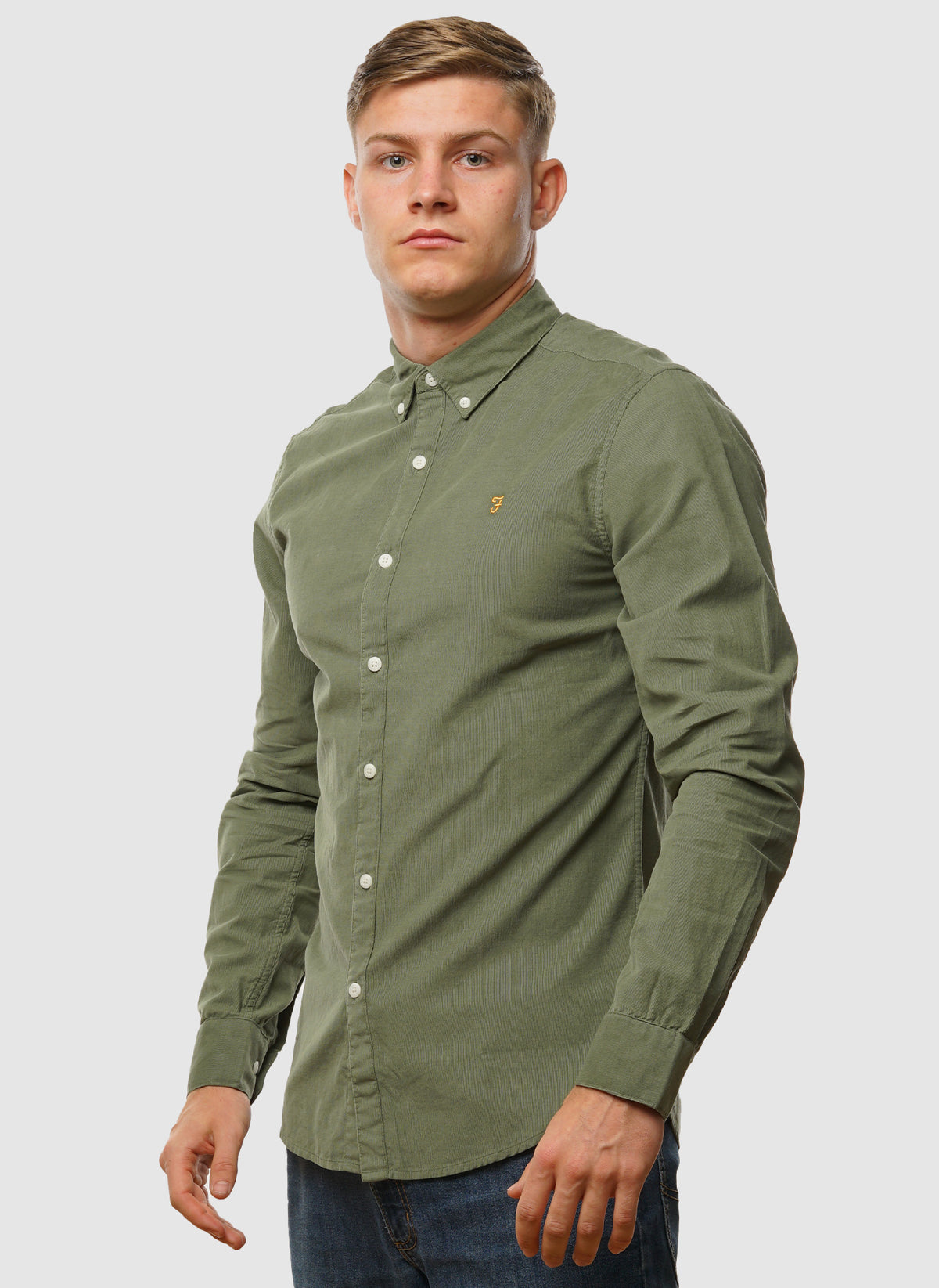 Fontella Cord Hemd  - Tarragon Green