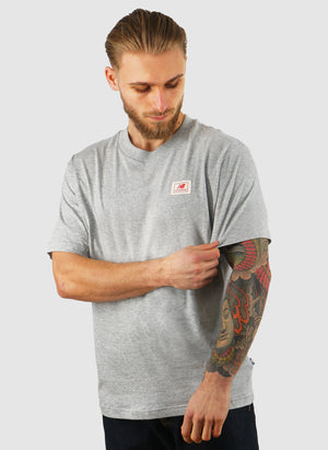 Woven Label T-Shirt - Athletic Grey