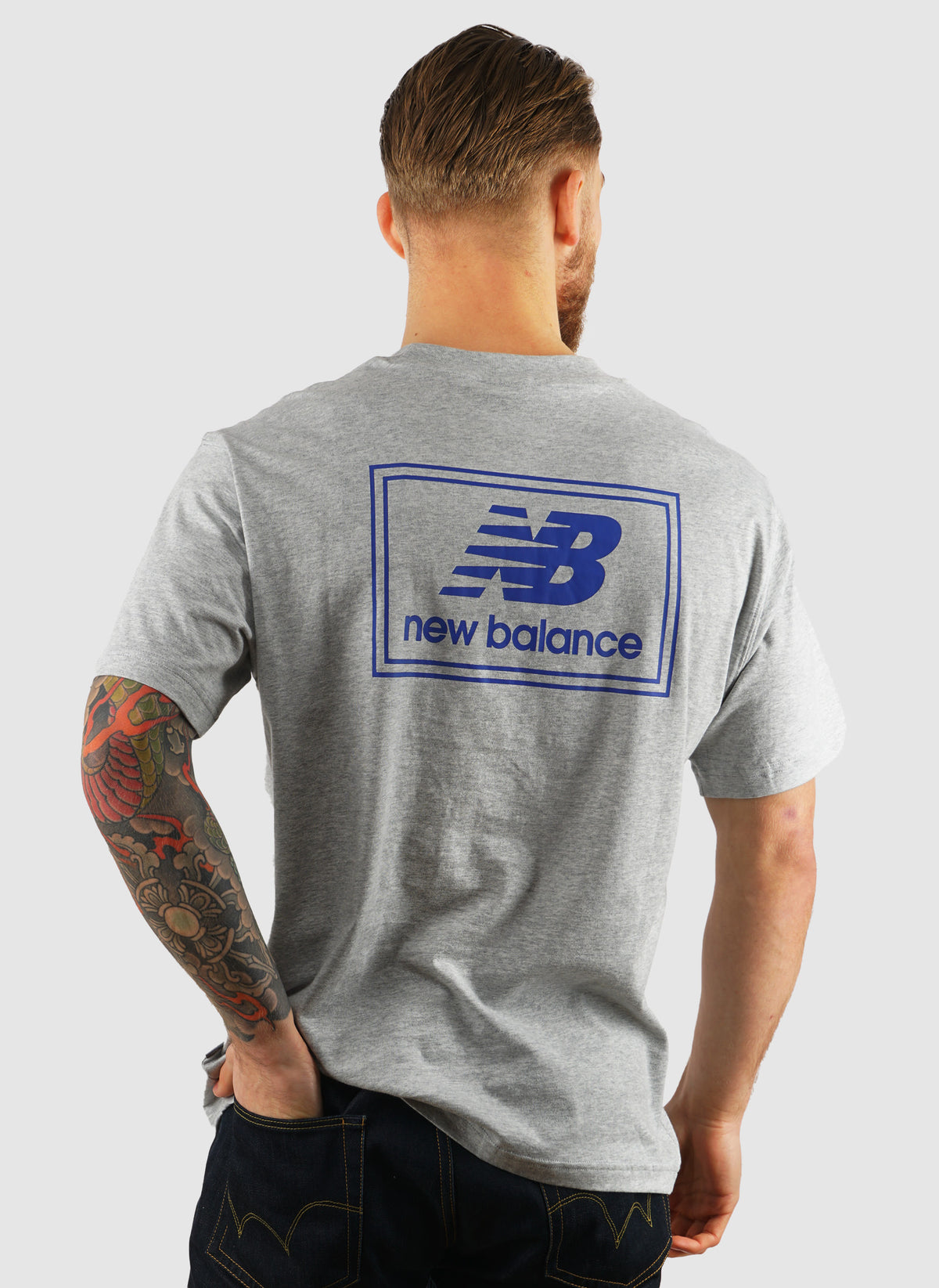 Woven Label T-Shirt - Athletic Grey