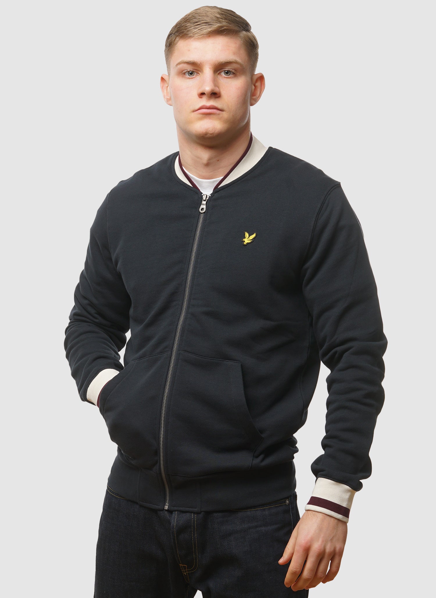Half Tipped Jersey Bomber - Dark Navy