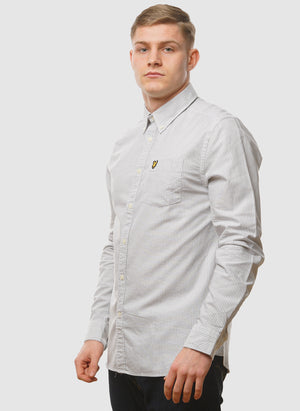 Stripe Oxford Hemd - Gun Metal/White