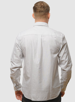 Stripe Oxford Hemd - Gun Metal/White