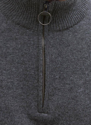 Holden Half Zip Troyer - Mid Grey Marl