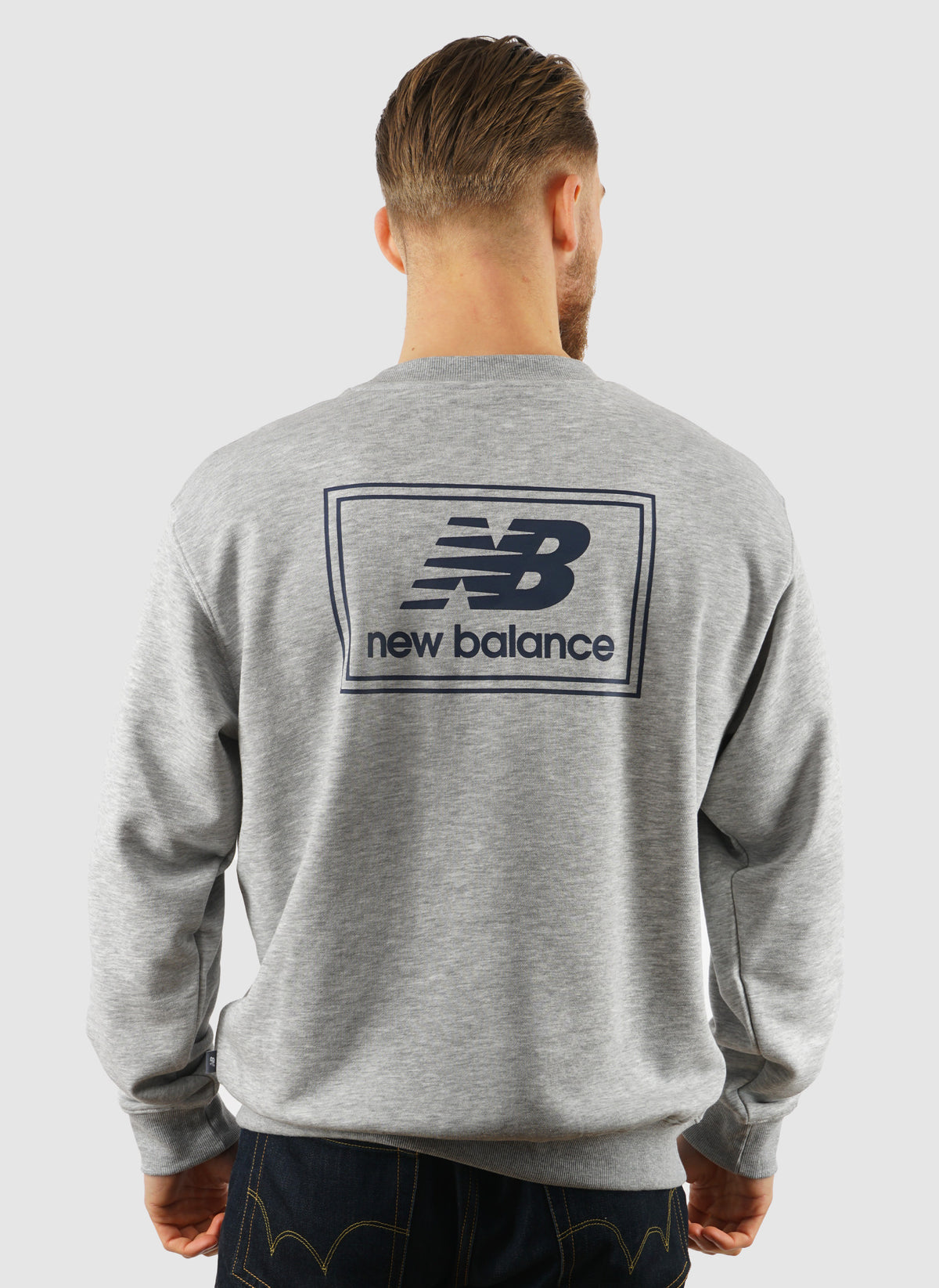 Woven Label Crew Sweatshirt - Grey