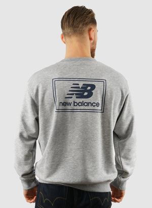 Woven Label Crew Sweatshirt - Grey