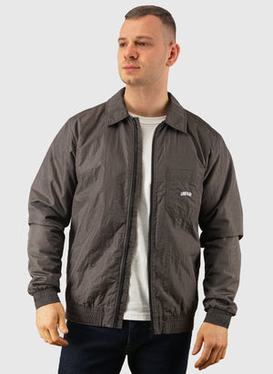 Crushed Nylon Overshirt - Grey