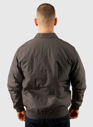Crushed Nylon Overshirt - Grey