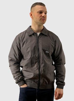 Crushed Nylon Overshirt - Grey