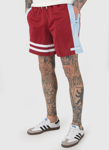 DMWU Athletic Shorts - Burgundy/Skyblue