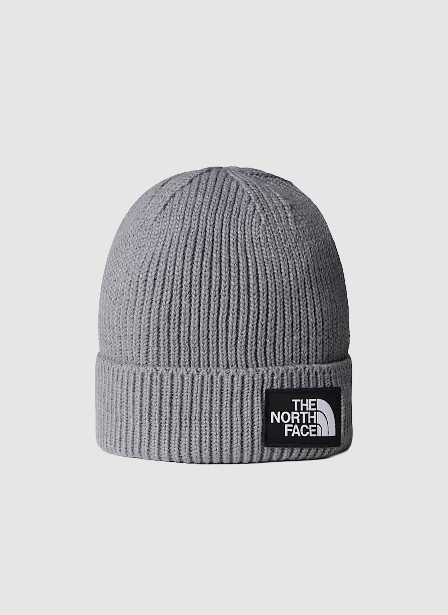 TNF Logo Box Cuffed Beanie - Medium Grey Heather
