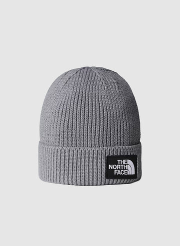 TNF Logo Box Cuffed Beanie - Medium Grey Heather