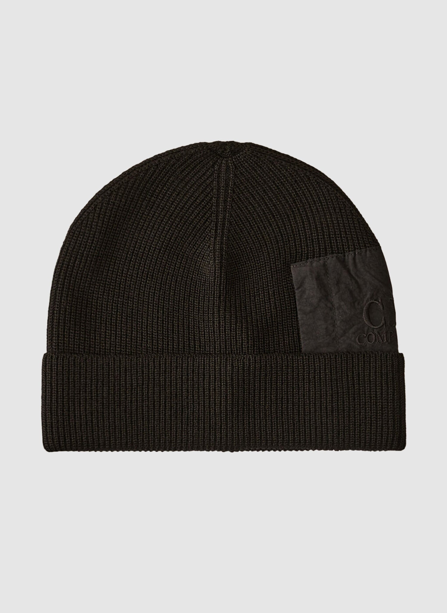C.P. Merino Logo Beanie - Black