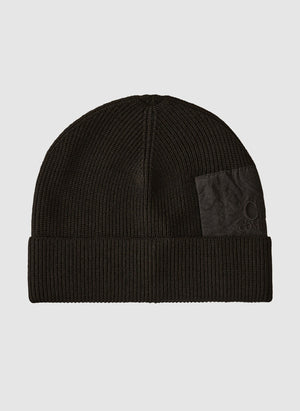 C.P. Merino Logo Beanie - Black