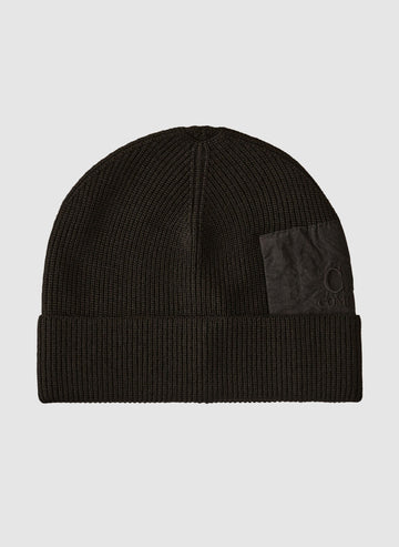 C.P. Merino Logo Beanie - Black