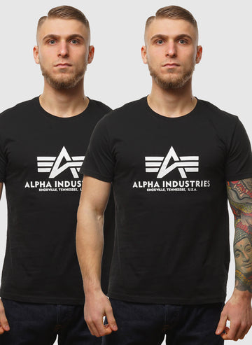 Basic Big Logo T-Shirt 2 Pack - Black