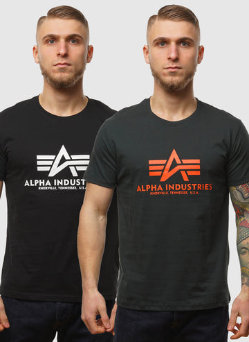 Basic Big Logo T-Shirt 2 Pack - Black/Dark Petrol