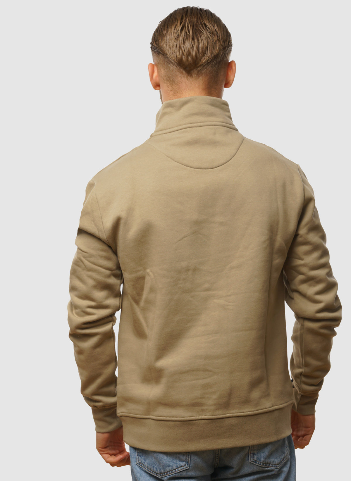 Centered Logo 1/4 Zip Fleece - Khaki