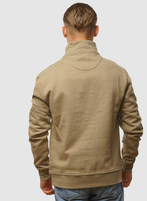 Centered Logo 1/4 Zip Fleece - Khaki
