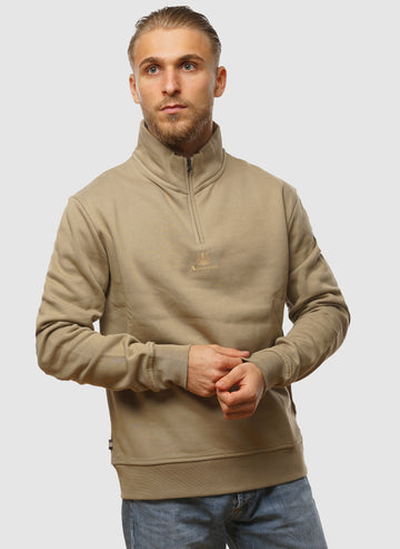 Centered Logo 1/4 Zip Fleece - Khaki