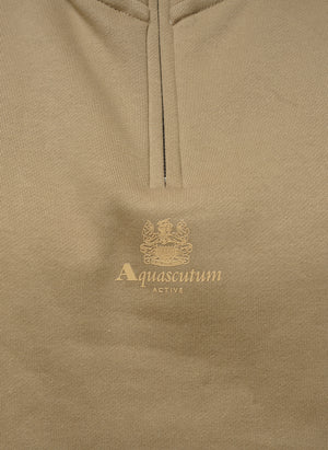 Centered Logo 1/4 Zip Fleece - Khaki