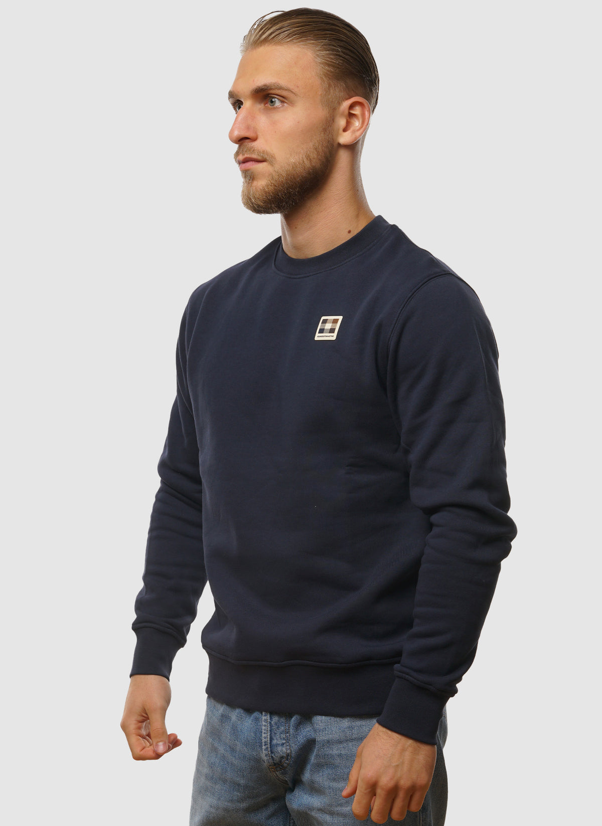 Rubber Patch Crewneck Fleece - Navy