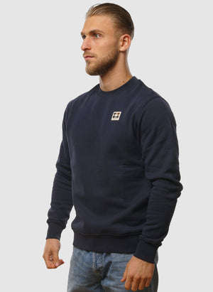 Rubber Patch Crewneck Fleece - Navy