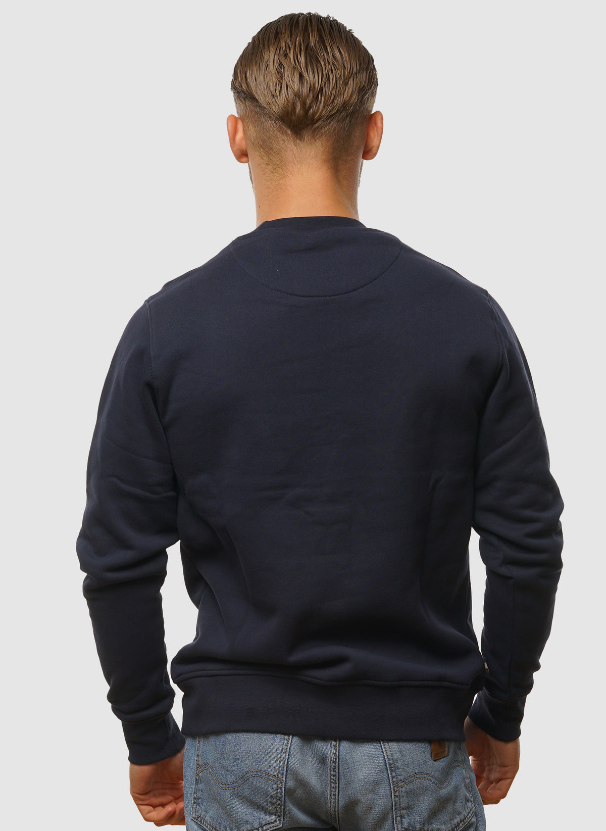 Rubber Patch Crewneck Fleece - Navy